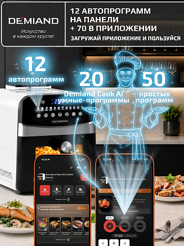 Аэрогриль DEMIAND SANDERS MAX DK-2400/Белый-Wifi